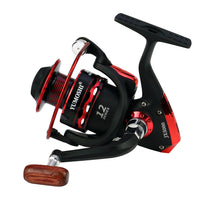 Wooden handle metal head fishing reel fishing reel fishing gear black and red spinning wheel sea rod reel  JX