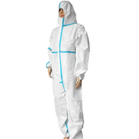 Disposable Overall Protective Clothing One-Piece overall Dust Isolation Gowns Suit Breathable Clothes with Elastic