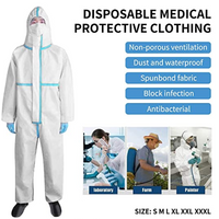 Disposable Overall Protective Clothing One-Piece overall Dust Isolation Gowns Suit Breathable Clothes with Elastic
