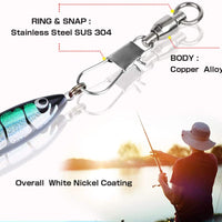 OKVYN Fishing Swivels with Interlock Snap Ball Bearing Swivels Fishing Snap Swivels Saltwater Freshwater Fishing Tackle Leader Lure Jigs Line Fishing Connector 4007