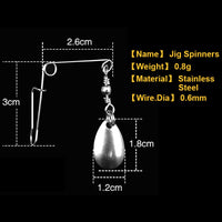 10-pieces Jig Spinner with a Colorado Blade Stainless Steel Wire Fishing Spinners Bass Carp Fishing Tackle