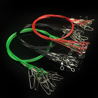 12-pieces Fishing Line Leader Wire 50cm Fishing Lure Trace Steel-On Leaders Fishing Leash