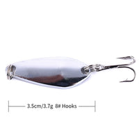 10PCS Metal Mini 3.7g 35mm Spinners Spoon Fishing Lure Isca Artificial Wobbler Hard Bait