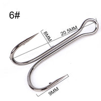 High Carbon Steel Double Fishing Hook Fly Tying Double Hook for Jig Bass Fishhook