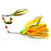 10pcs  Spinner Fishing Lure 16.3g Weever Carp Rubber Jig Head Spinnerbaits Metal Spoon Buzzbaits Silicon Rubber Skirt Sequins