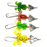 11.5cm spinner spoon soft  frog fishing Buzz baits lures plastic Fishing tackle Minnow Japan hook  50pcs
