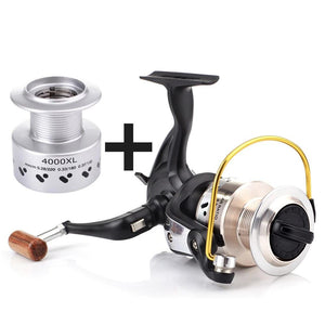 XL Fiber Drag Spinning Fishing Reel With Spare Spool 9+1BBs 5.3:1/4.8:1 Freshwater Fishing Reel for Bass Pike Fishing